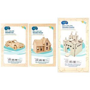 Build Your Own Wooden Castle, Car and House, Ages 6+ Boy Girl Toy Gift